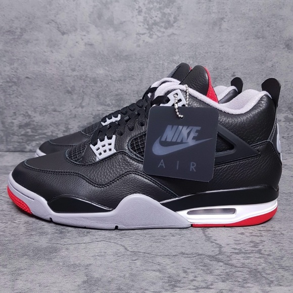 NWT! Nike Air Jordan 4 Retro Bred Reimagined B Grade Mens 11.5 Shoes Black Red